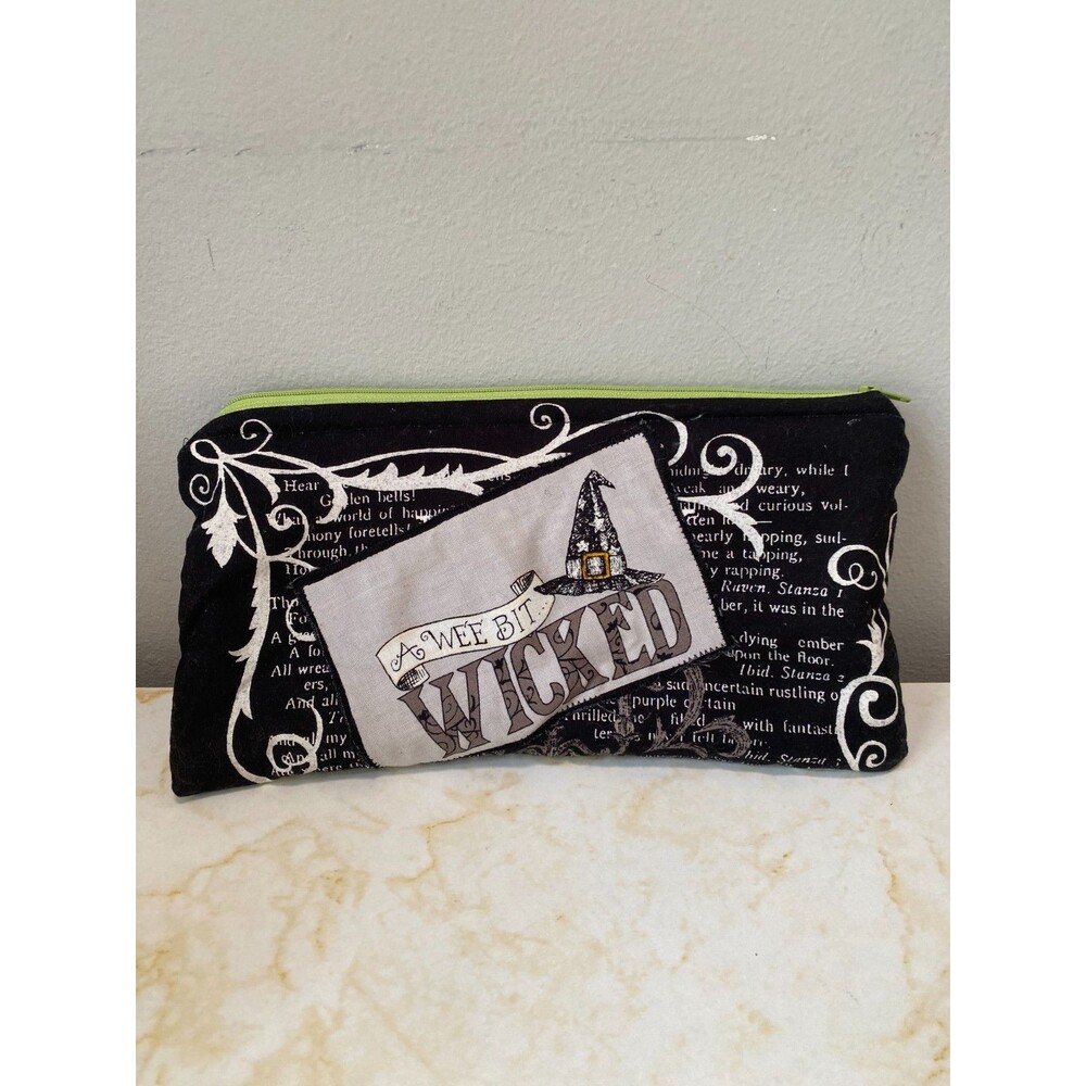 Wicked Handmade Quilted Zipper Pouch Fabric Organizer for Cosmetics Wizard of OZ